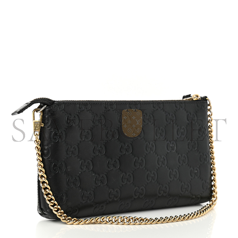 GUCCI SSIMA SIGNATURE WRIST WALLET BLACK 779791 (22.5*13*2.5cm)